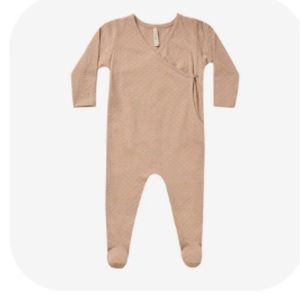 Quincy Mae pointelle wrap footie - blush
